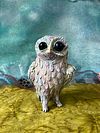Tender Owl on Watch, little ceramic sculpture