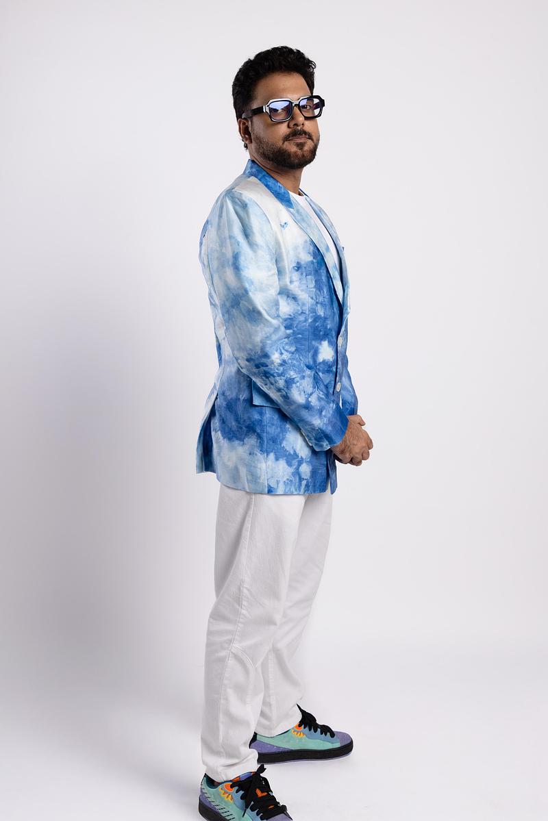 Single Breasted Blazer - Summer Sky