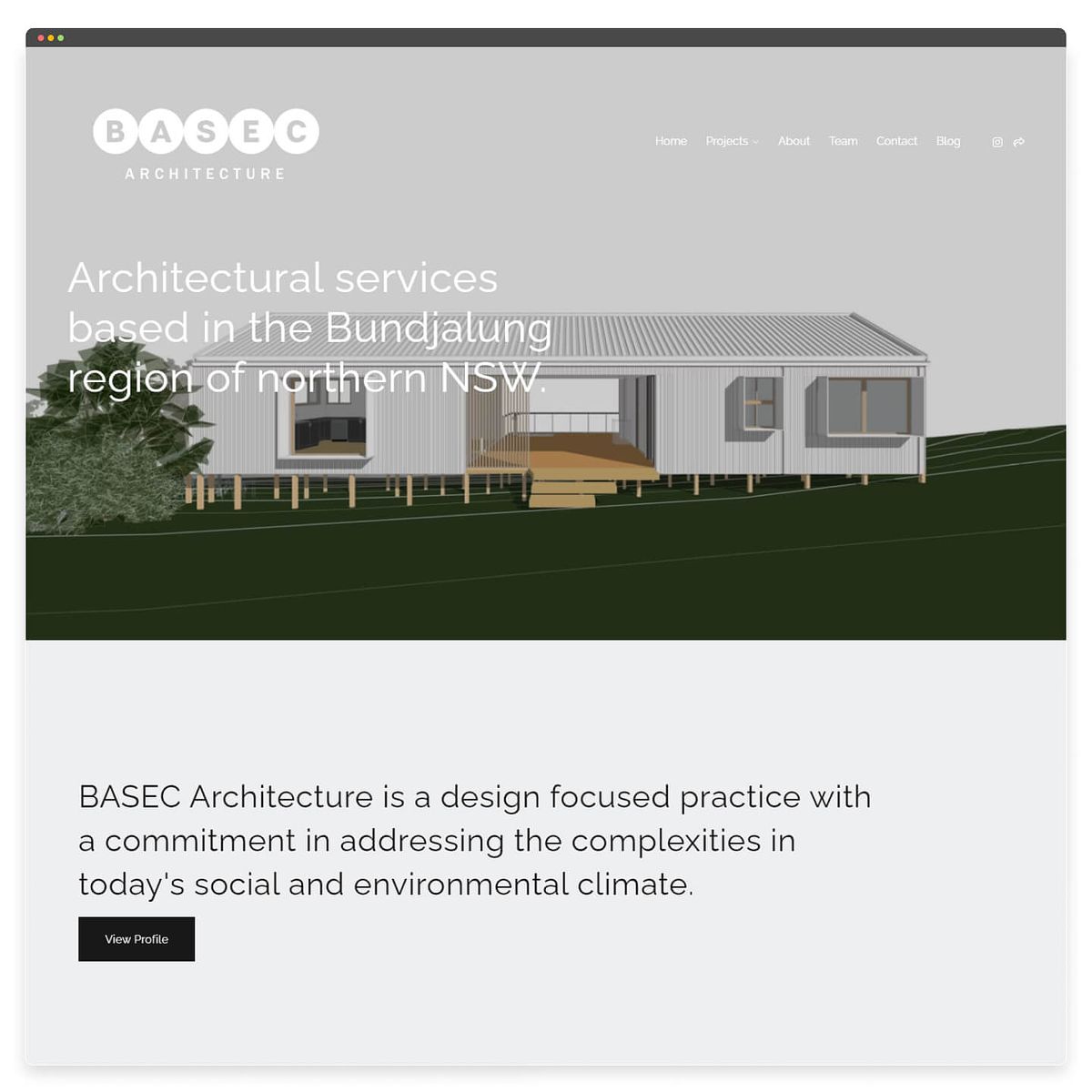 Homepage von Basec Architecture