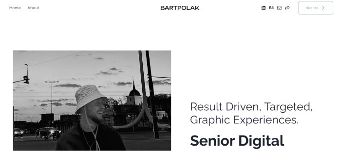 Sito web del portfolio di design grafico di Bartpolak