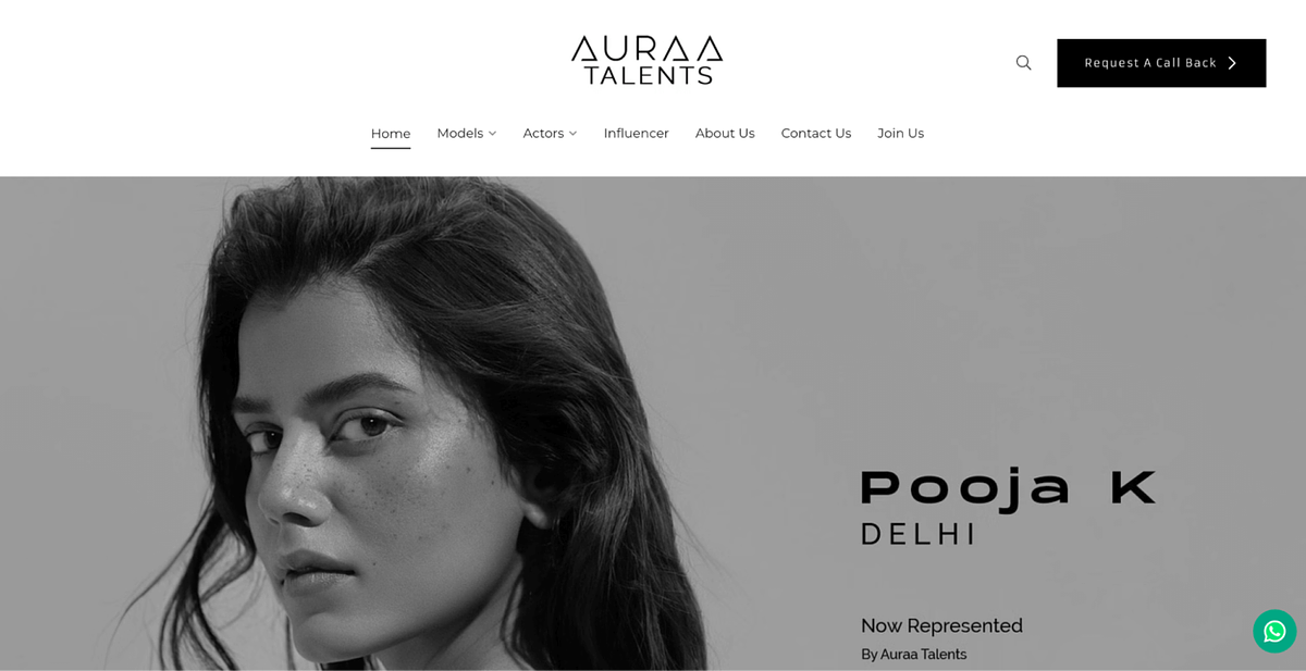Modeling portfolio website of Auraa