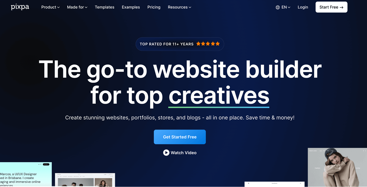 Capture d'écran de Pixpapage d'accueil de
