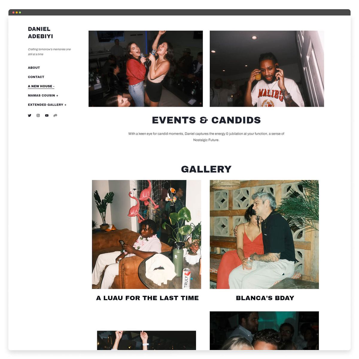 Site do portfólio fotográfico de Daniel Adebiyi