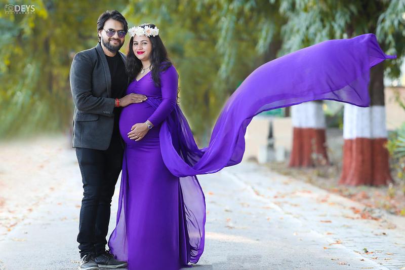 DP007 - Purple Maternity Gown