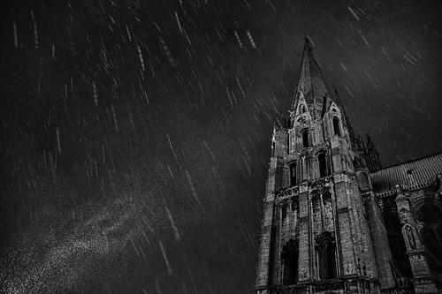chartres, cathedrale,gothique, tempete de neige