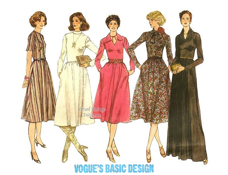 Cowl Neck Maxi Dress Pattern, Vogue Basic Design 1742, Day or Evening Dress