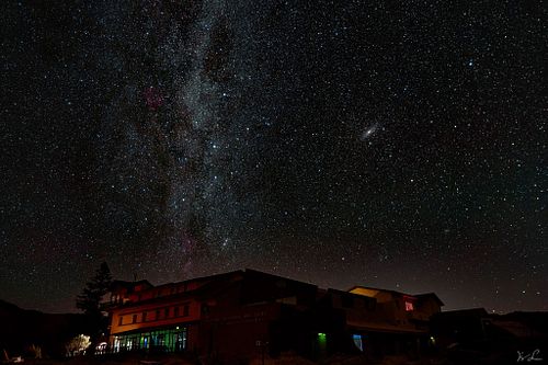 Milky Way and Andromeda over Parador del Teide