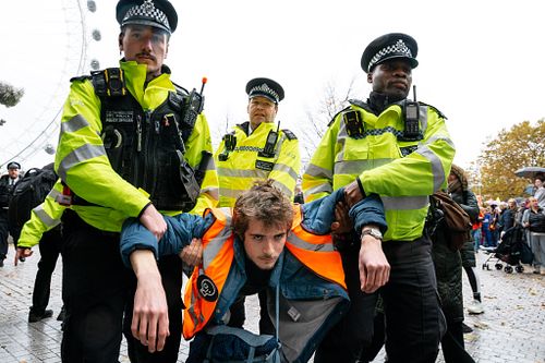 Just Stop Oil activists march, London, UK