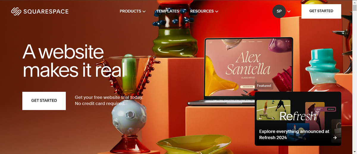Squarespace home page
