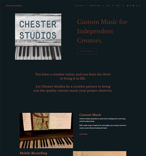 Exemples de sites Web de portefeuille de Chester Studios