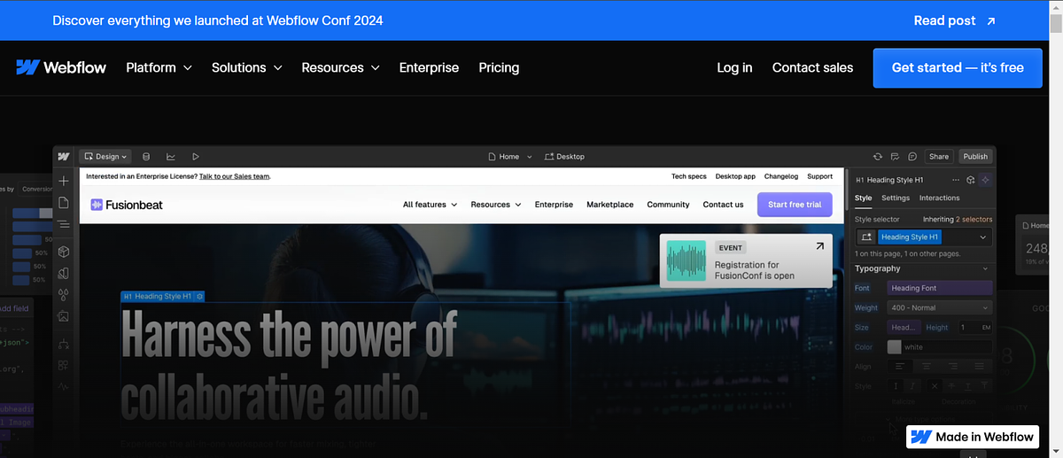 Webflow home page