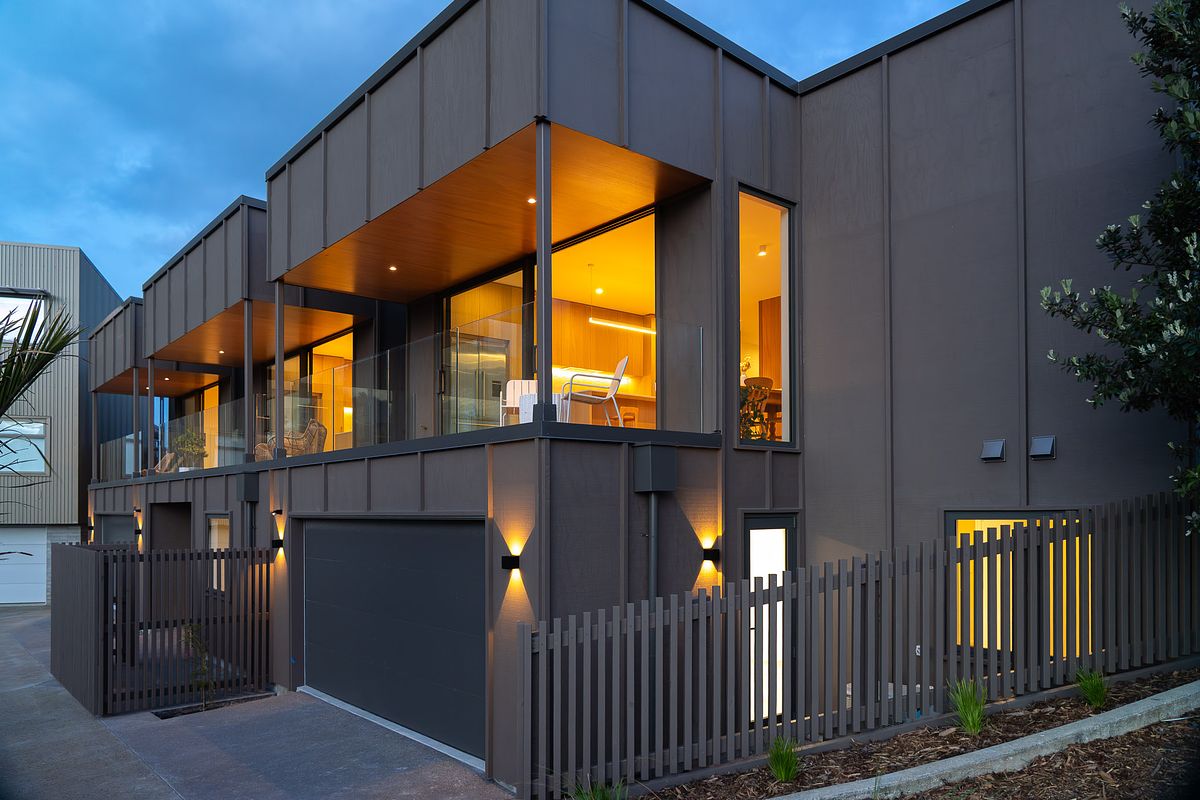 Architectural photography of a luxury modern home in West Village, Rangitahi Peninsula by Flax Cove Studio