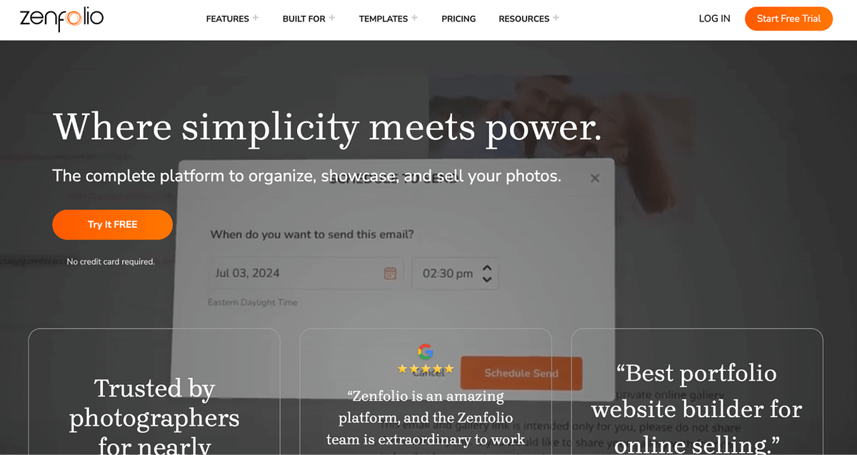 Zrzut ekranu Zenfolio