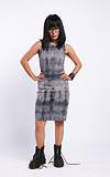 Ribbed Dress - Charcoal Night