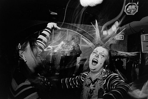 clown dancing at Vancouver venue on film