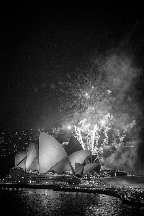 Sydney Opera House and Fireworks.