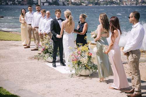Wedding ceremony at Bradleys Head Amphitheatre