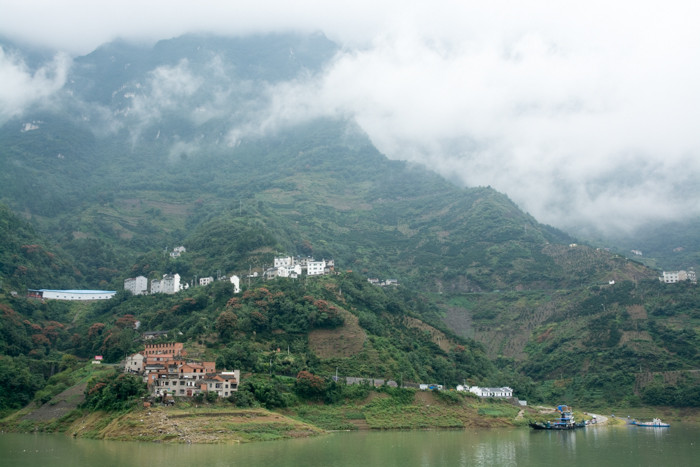 Chinese landscape as seen from Yangtze river