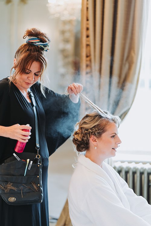 Bride getting ready
