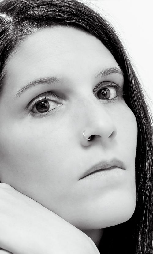 close up, portrait, frau, augen, schwarz/weis