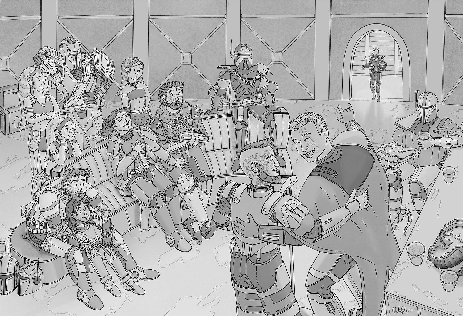 bounty hunters celebrating together