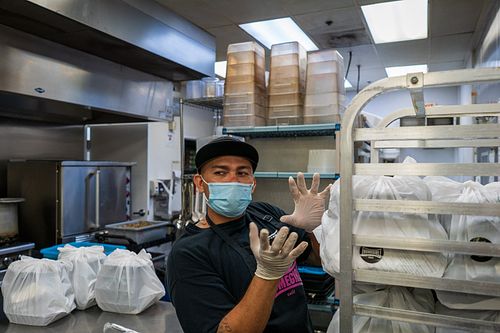 People at work inside Homeboy Industries during the pandemic — photographed by David Andrade, Los Angeles