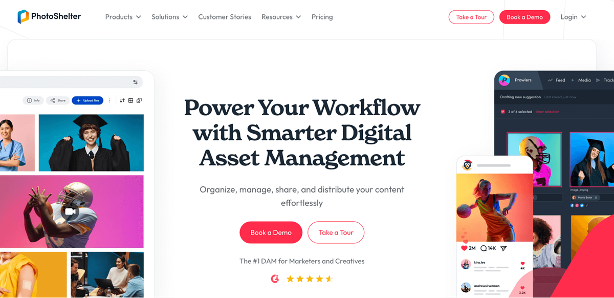 Capture d'écran de la page d'accueil de PhotoShelter