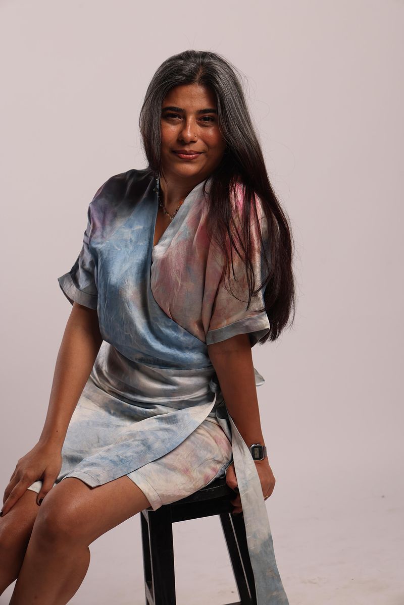 Linen Wrap V-Neck Kimono Dress