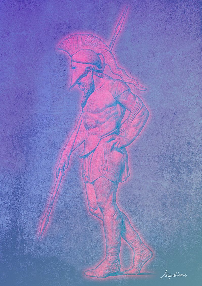 Hesitant Spartan Warrior