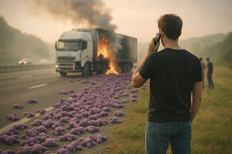 When the trade show booth burned on the way to Madrid