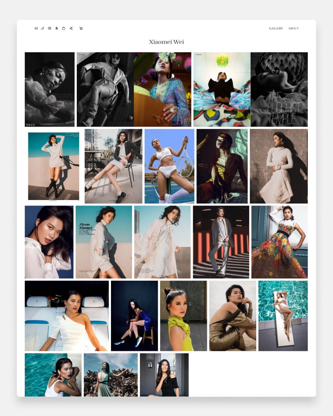 Fashion model portfolio of Xiaomei Wei