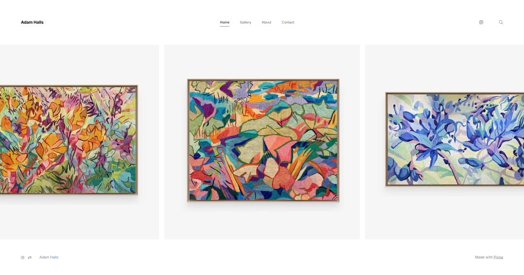 Adam Halls - Homepage van de kunstenaarswebsite