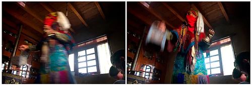 A Ladhaki shaman in healing action.