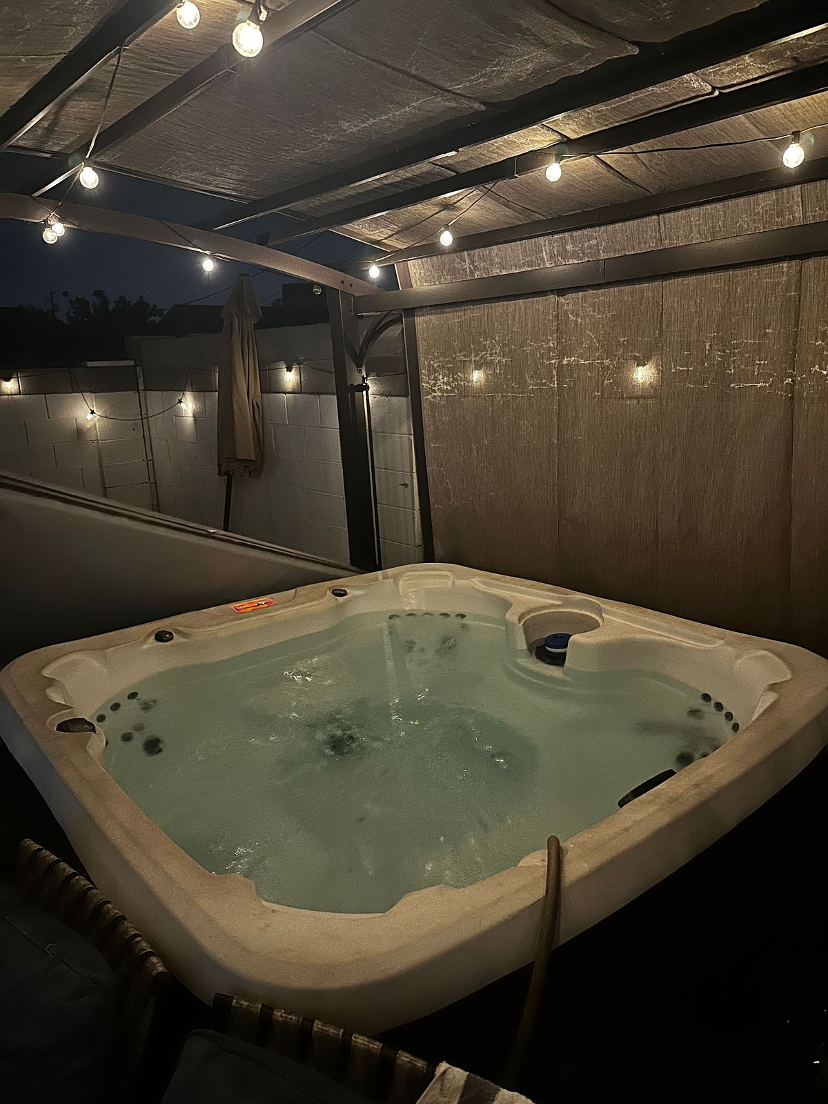 Hot tub being serviced