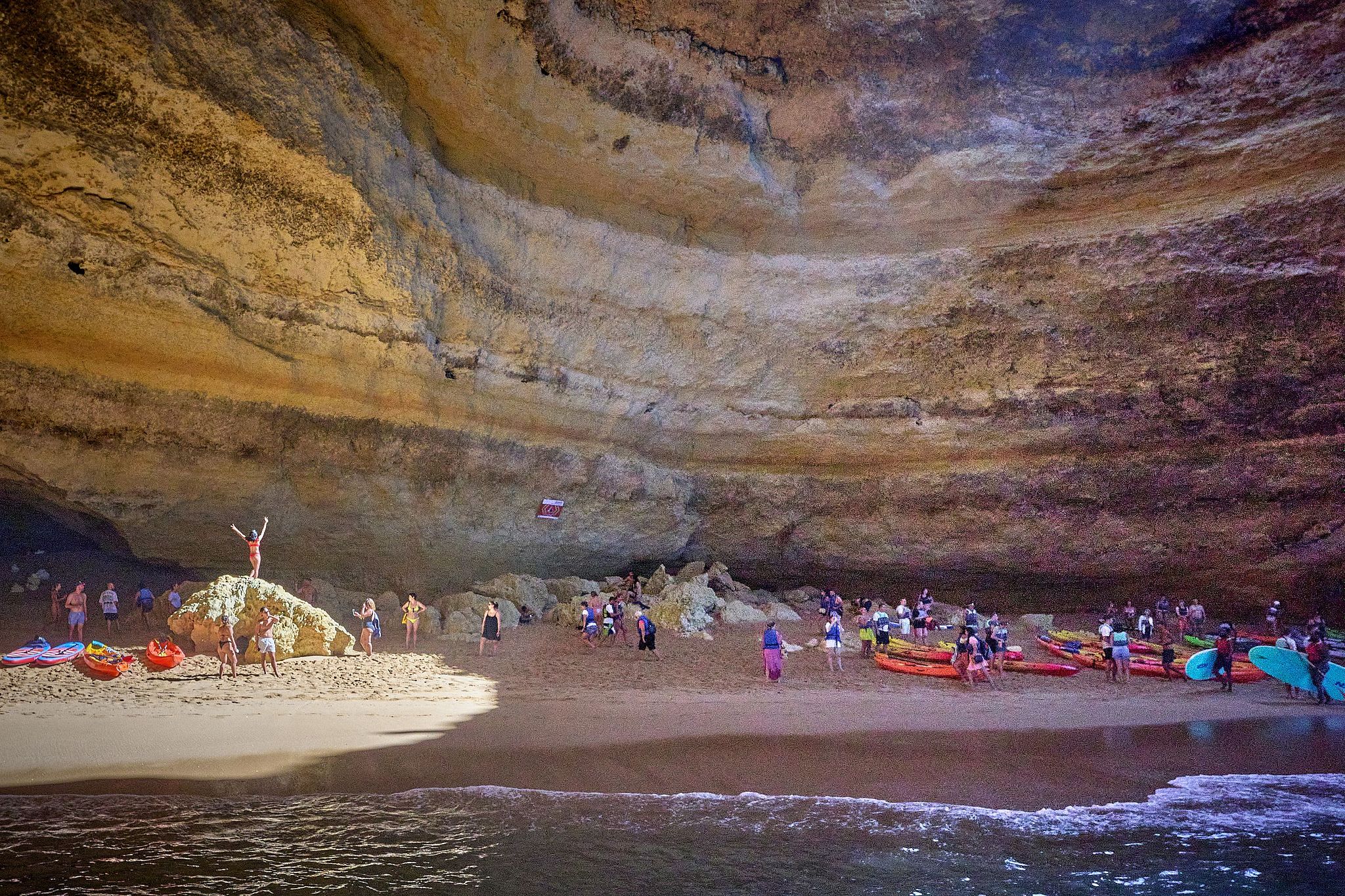Sun Worshipers In A Cave - Algarve, Portugal