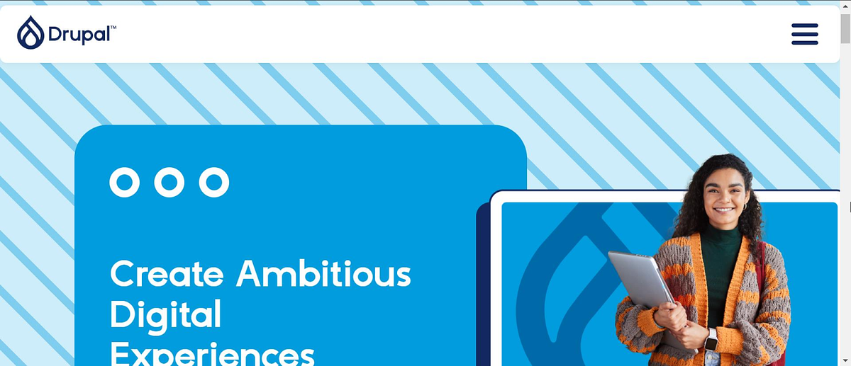Page d'accueil de Drupal