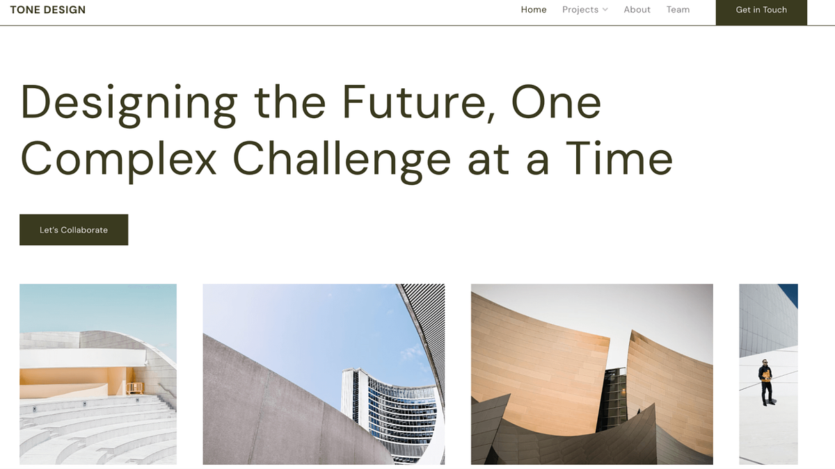 Immobilien-Website-Vorlage Tone by Pixpa