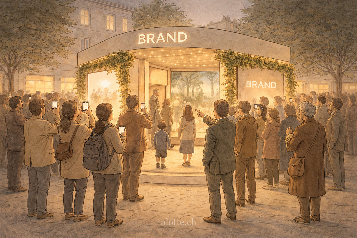 Image of a brand experience with people taking photos | Martin Lincoln Potter