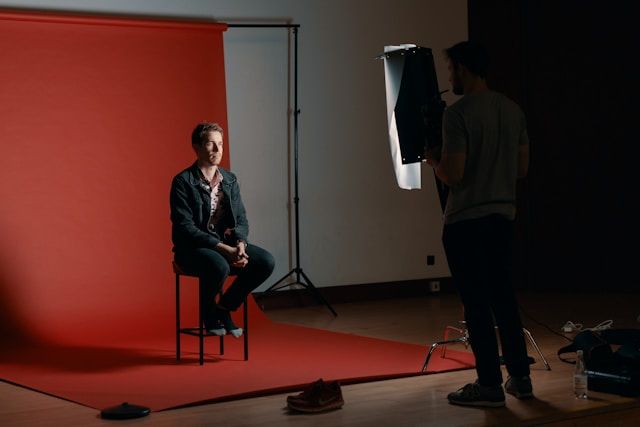 Afbeelding van een fotoshoot in een studio