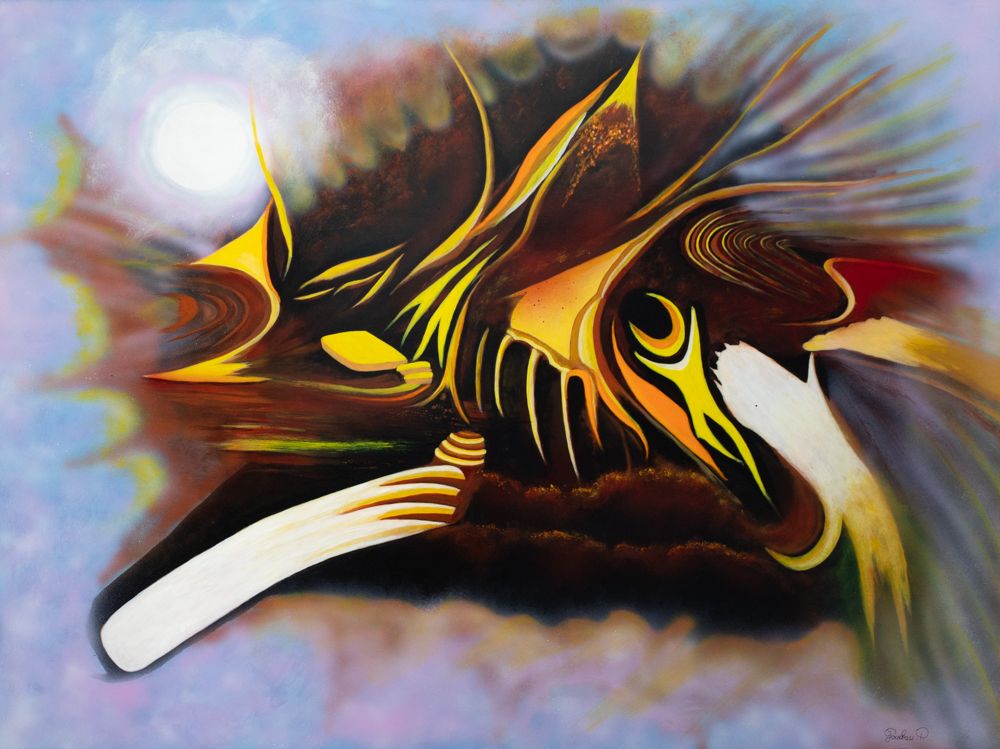 Awakening of the Mind — Éveil de l'âme, peinture abstraite vibrante par Patrice Goubeau