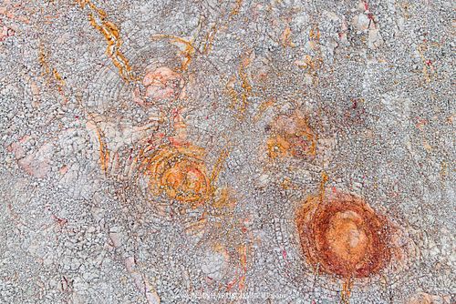 Concentric iron precipitation rings