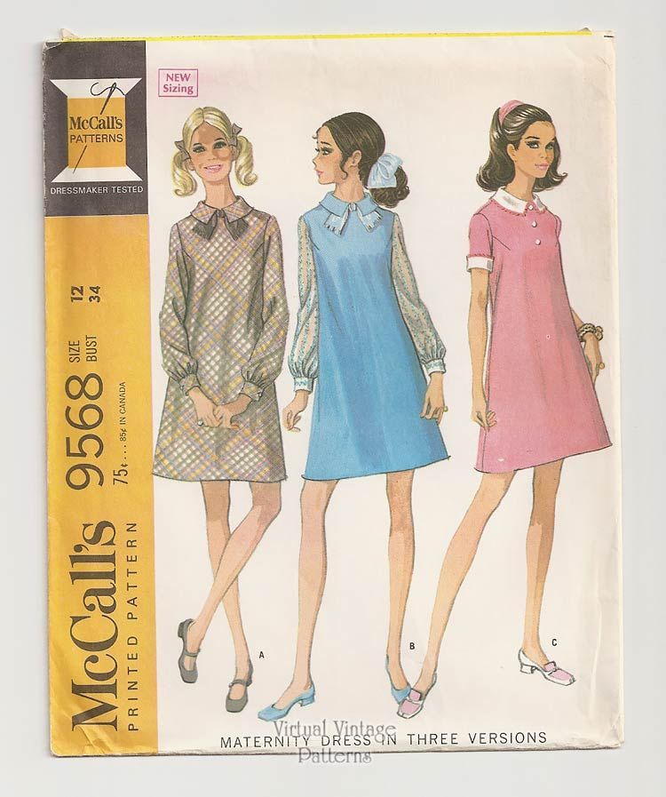 1960s Maternity Dress Pattern, McCalls 9568 | Virtual Vintage