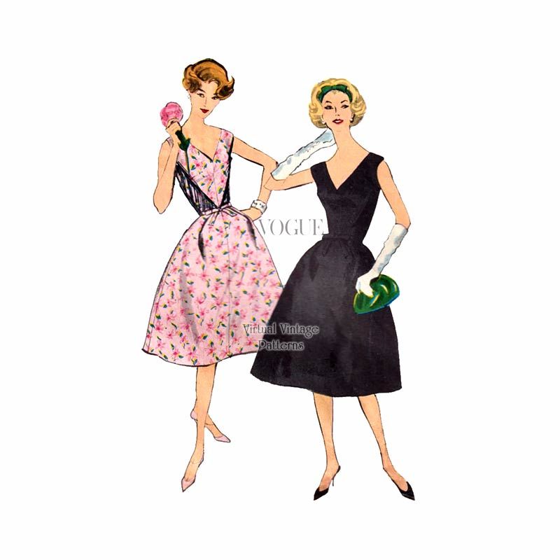 white christmas dresses 1950s Vintage Simplicity Sewing Pattern 4634 Misses Cocktail Dress –  Vintage4me2 main image 1