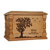 Tree of Life Engraved Wooden Urn | Beech Wood