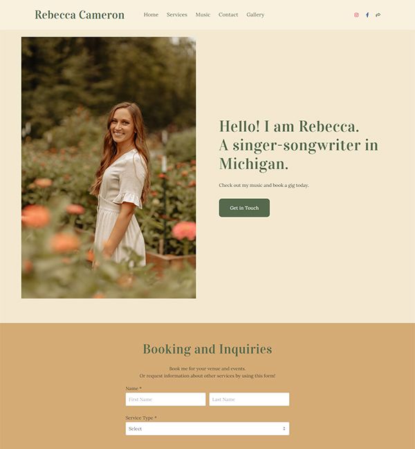 Rebecca Cameron Portfolio Website Examples