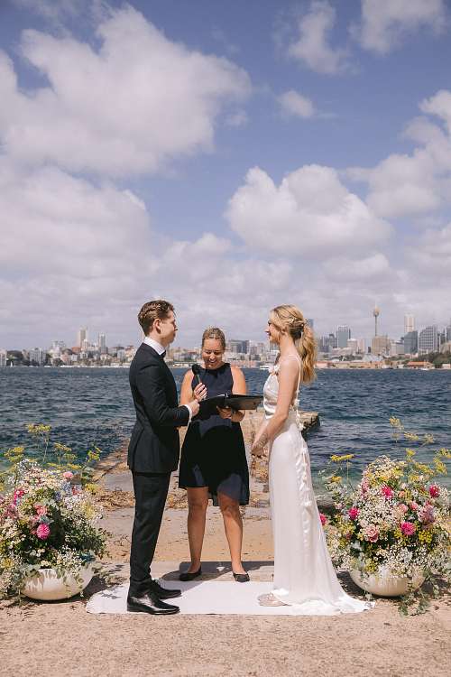 Wedding ceremony at Bradleys Head Amphitheatre