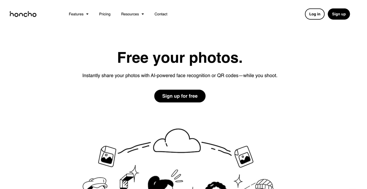 Screenshot del sito web builder di Honcho