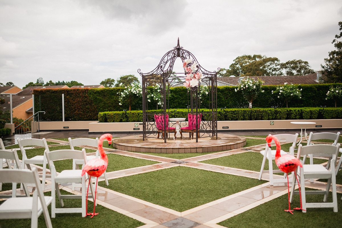 Wedding ceremony setup at the Eternal Garden, Curzon Hall.