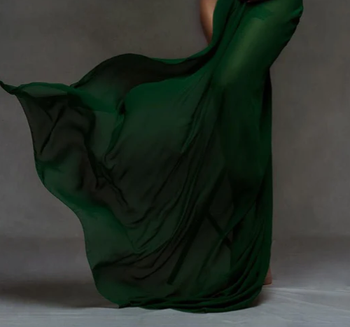 Dark Green Chiffon