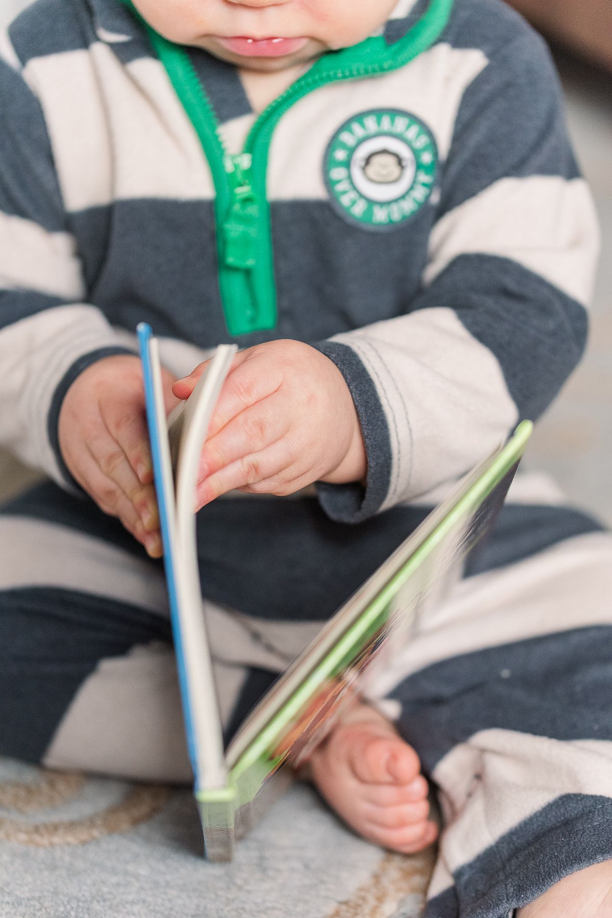baby exploring a book and turning pages, in Cranberry Township, PA